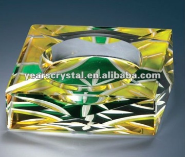 USA crystal ashtray,crystal smoking accessory with engraved logo color for bar decorations (R-1017
