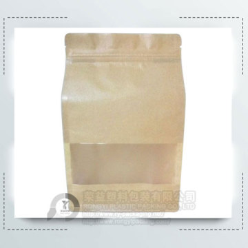 Window Kraft Paper Flat Bottom Pouch