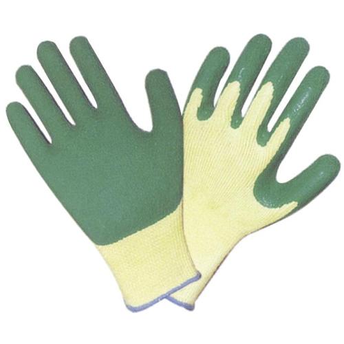 Guantes de goma con recubrimiento de látex verde