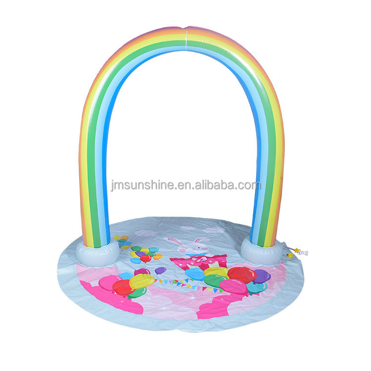 Wholesale Giant Inflatable Rainbow Arch Sprinkler Water Mat