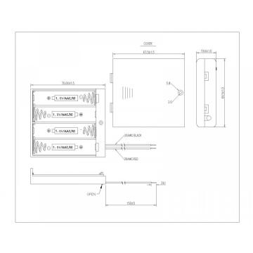 BBA-5-4-BC 4 ชิ้น AA แบตเตอรี่ Hoder พร้อมฝาครอบ