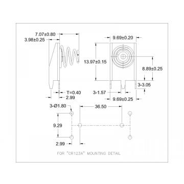 CR123A Αρνητική μπαταρία Επαφή BS-S-NI-B-628