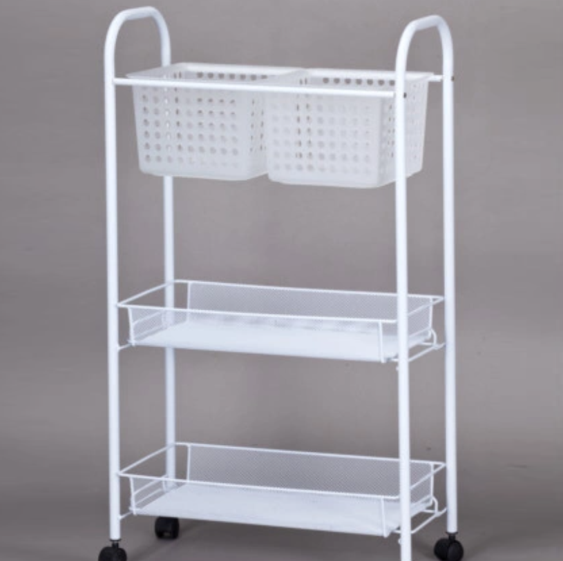 White Metal Storage Trolley