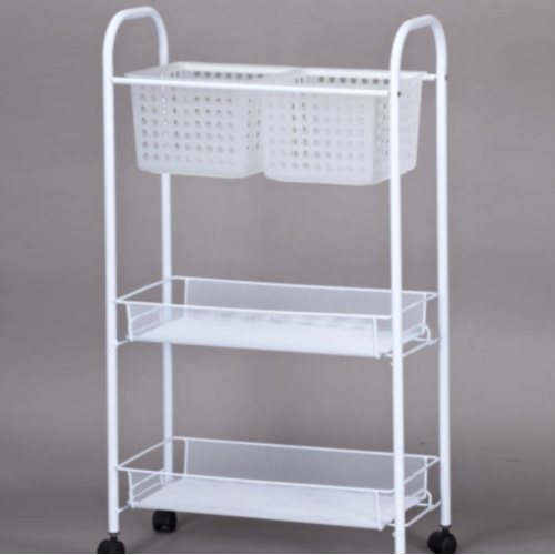 White Metal Storage Trolley