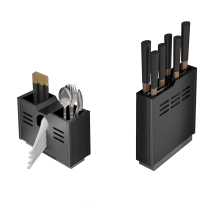 Black Aluminum Kitchen Utensil Holder - Knife, Chopstick, Fork, Spoon Storage