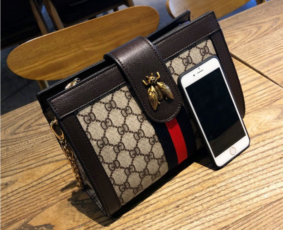 new design high quality women pu leather chain crossbody sling bag