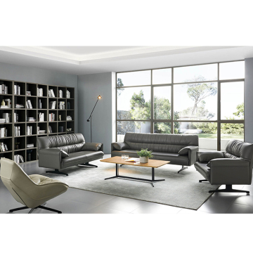 Executive Wooden Lounge Furniture Leather Office Sofa Set