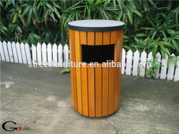 Waterproof trash bin beech wood furniture