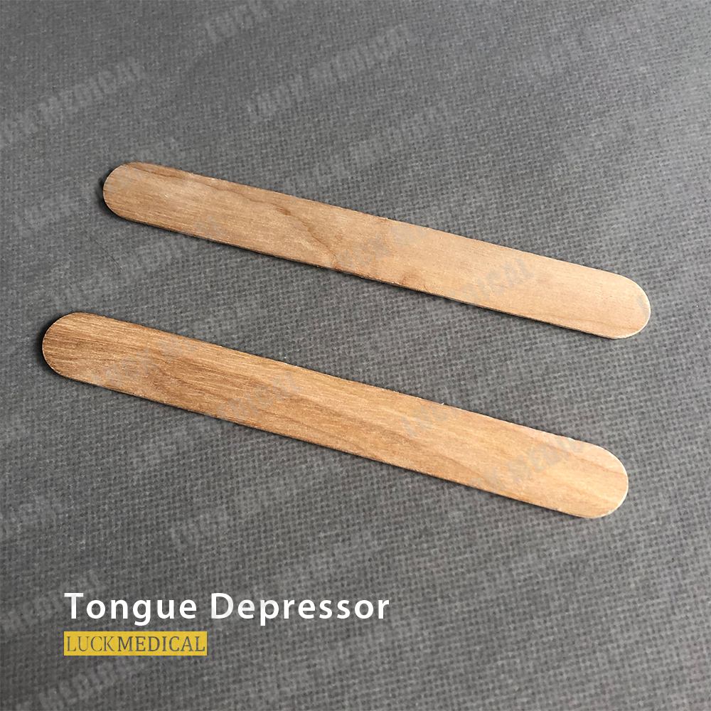 Uso médico de depósito de lengua de madera desechable