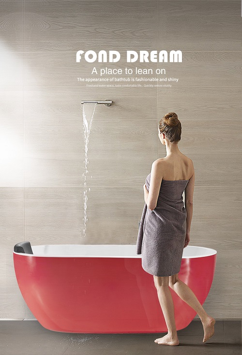 Five stars hotel standard New oval shaped acrylic bathtub