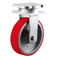 Super Industrial 10\" Cast Iron/PU Rigid Caster Wheel - 3 Tons Load Capacity