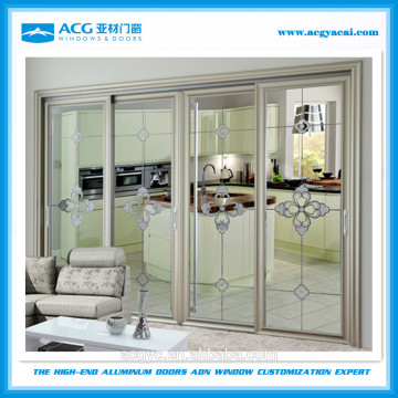 Aluminum interior decorative sliding glass door