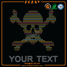 Colorful Skull Your Text iron on bling designs