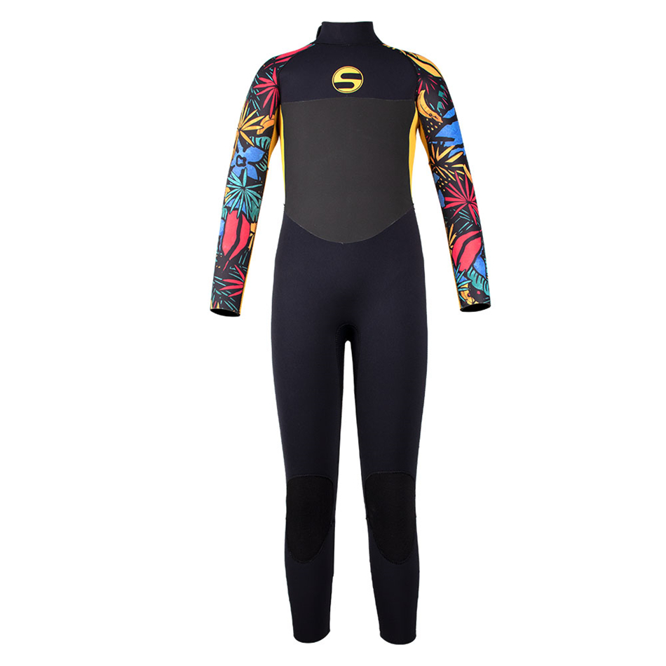 Seaskin Girls 3mm Neopren Geri Zip Buharlı Wetsuit