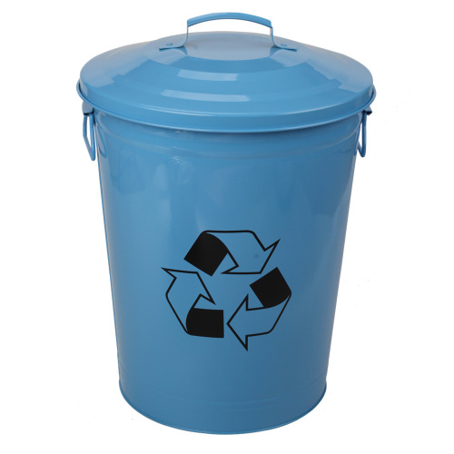 23L Eco-friendly Blue Trash Can with Lid