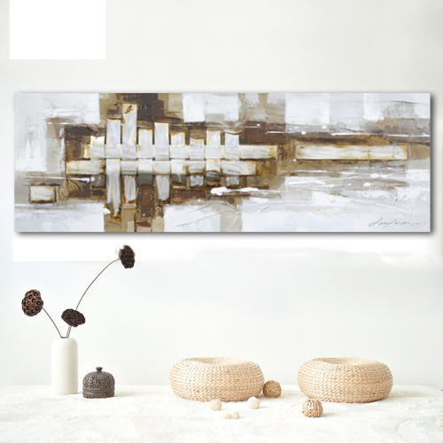 Abstract Geometric Oil Painting on Canvas