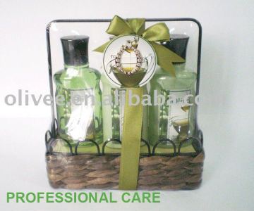 Olive recipe bath and lotion gift sets/bath product