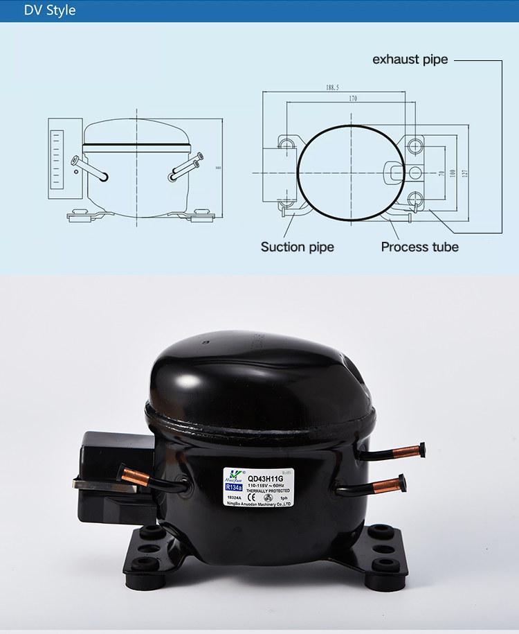 high efficiency Low Back Pressure Refrigerator Compressor R134a