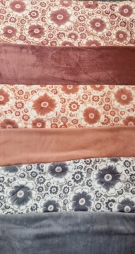 Burn out knitted flannel printed garment fabric