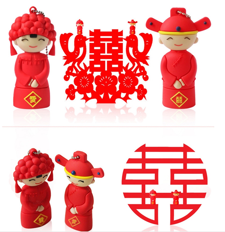 Traditional wedding Couple Silicone Micro Flash Drive Cover