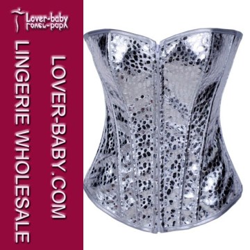 Woman Gothic Sequin Silver Corsets (L4240)