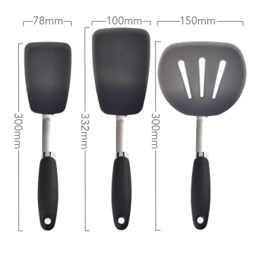 stainless steel silicone flexible cooking turner spatula set