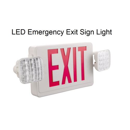 Exit sign with two adjustable emergency heads