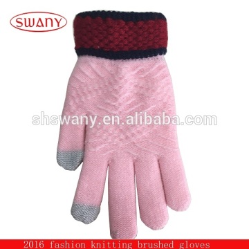 2016 fashion cheap winter knitted funky brushed 100%acrylic magic gloves