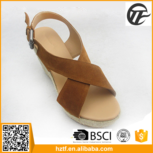 China supplier wire red wedge sandal women espadrilles with wedge heel