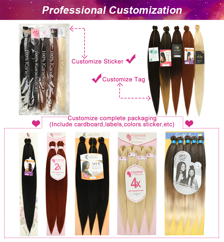 Wholesale  Private Label 26Inch Ombre Bulk  Ez Braid Expression Pre Stretched Braiding Hair Pre Stretched