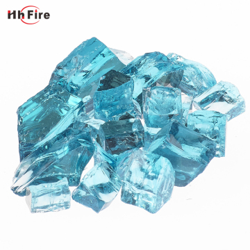 Caribbean Blue Slag Glass Rocks - Reflective Fire Pit Garden Decor