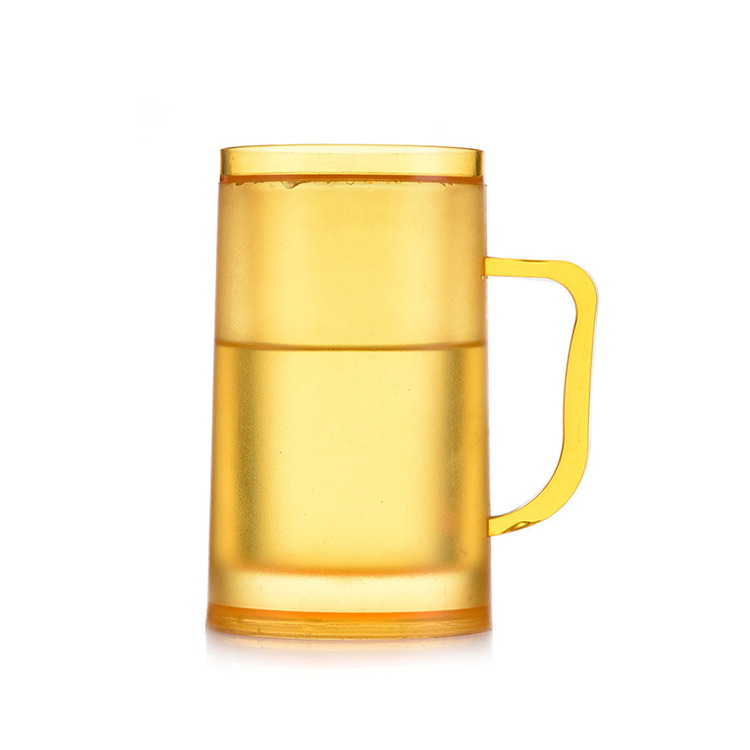 Sturdy Durable Plastic Beer Freezer Mugs, Cups, Double Wall Insulated Freezer Tumbler, Perfectly Cooling Glasses Mugs for Beer