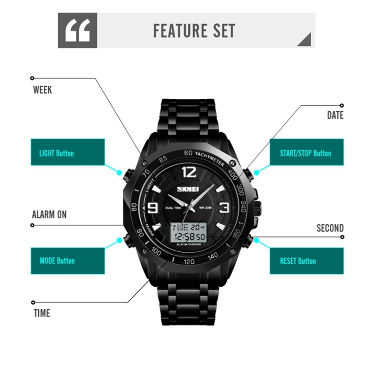 SKMEI 1504 Digital Quartz Men Watch High Quality Men's Multifunction Chronograph Men Watches