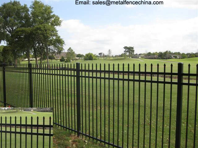 Wholesale Black Color Residential & Commercial Ornamental Steel Wrought Iron Fence.