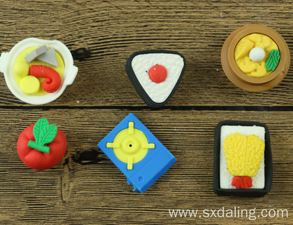 Promotional Custom Food Shape Mini Fancy Eraser