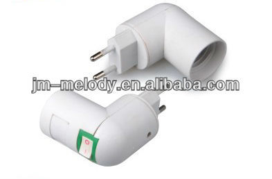 European 2 pin plug to E27 adapter Socket