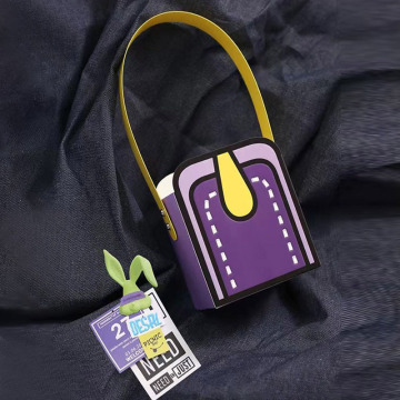 Rainbow Candy Handmade Jacquard Box Bag - Flower Bouquet Gift Handbag for Flower Shop Materials