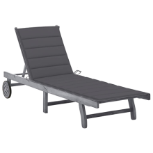 Outdoor Cushioned Rattan Chaise Lounge Chairs