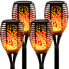 Flame Design Solar Garden Light with Phone Charger