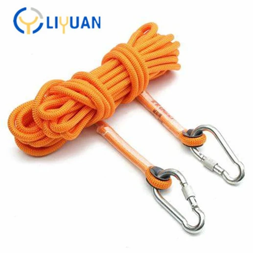 100% Polyester Braided Rock Climbing Rope with Hooks