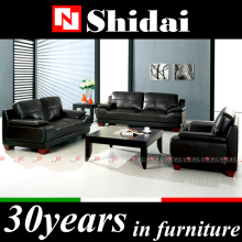 939 Leisure black real leather/ pu 1+2+3 sofa set