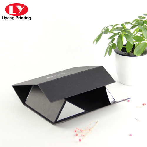 custom magnetic foldable black cosmetic packaging box