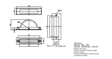 ZDC Chrome-plated New Designed Press Switch Cabinet Handles