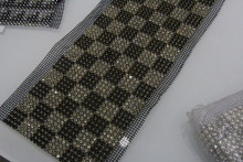 Most popular pearl and rhinestone row banding