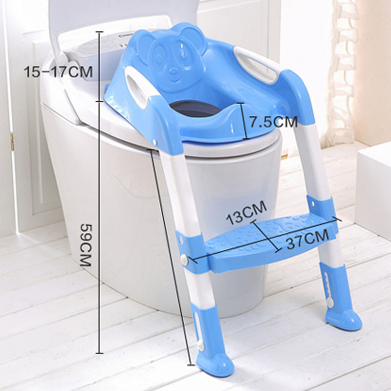 Safe Non-Slip Potty Training Folding Toilet Seat with Step Stool Ladder Baby Toddler Kid Children Toilet Training Seat Wide Step