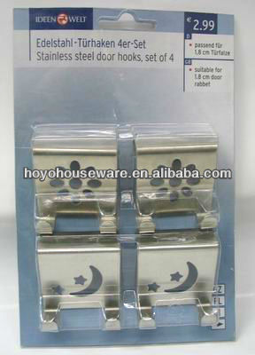 stainless steel door mounted coat hook