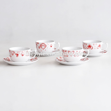 220CC Cup and Saucer, Porcelain with Decal, Tea Cup and Saucer