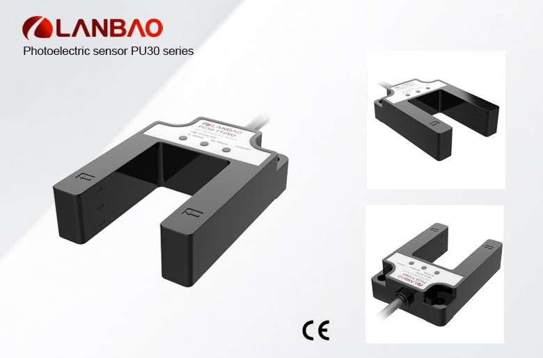 LANBAO 30mm proximity position sensor PNP NO+NC U type photoelectric sensor