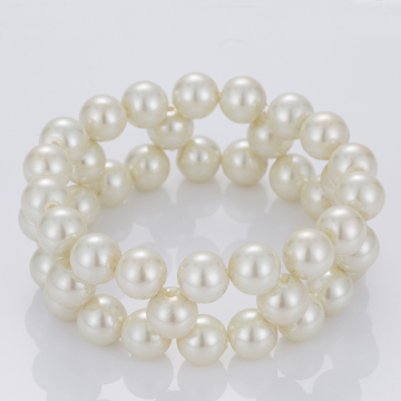 Elastic Bridal Ivory Pearl Bracelet