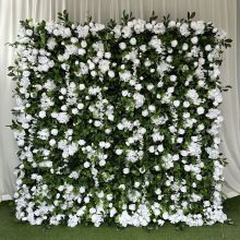 8ft x 8ft White Flower Wall Backdrop Roll-Up Wedding Stand